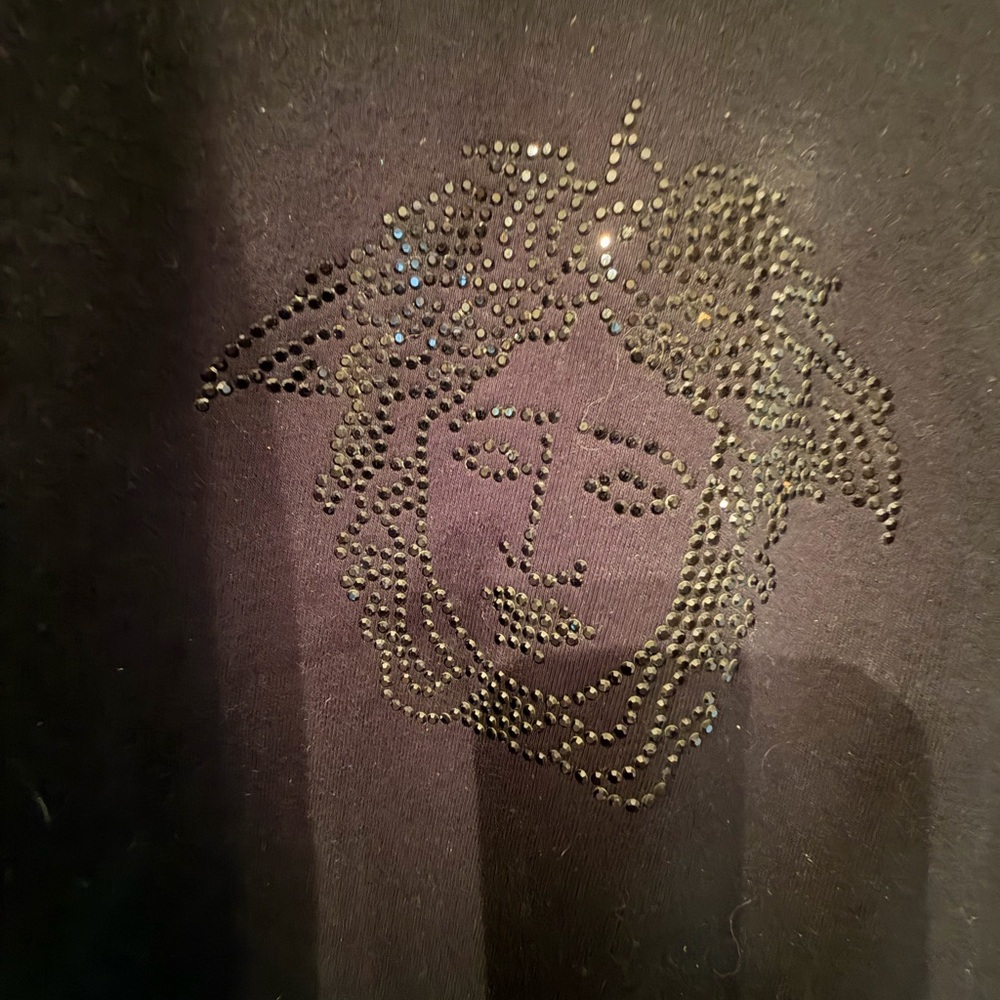 Versace Black Women's Rhinestone Graphic Sweatshirt